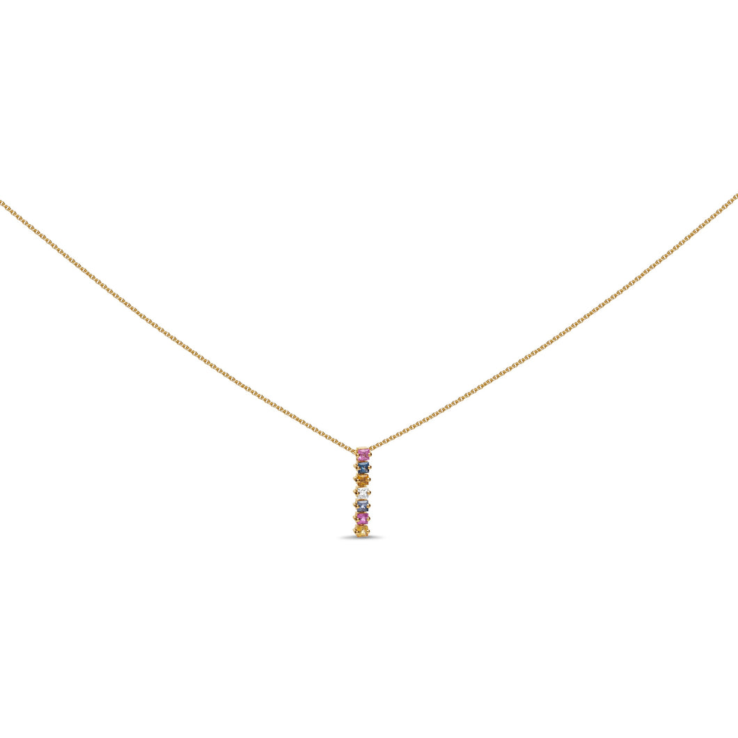 Coloured Sapphire Necklace Long